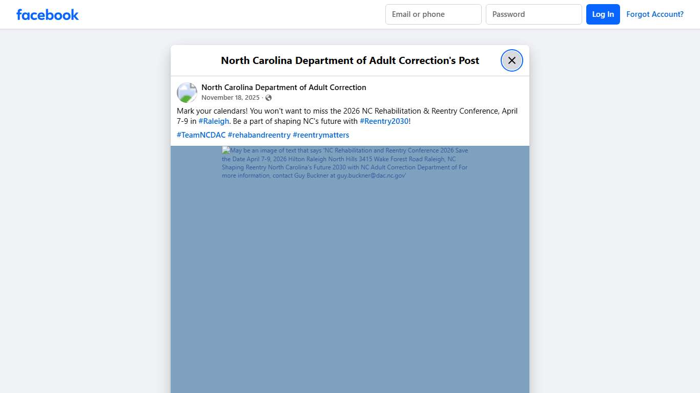 Mark your... - North Carolina Department of Adult Correction | Facebook